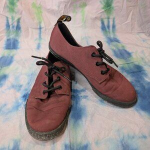 Dr Martens Santanitay Burgundy Canvas Sneakers Women Size 7
